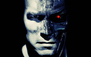Terminator Robot Half Face Wallpaper