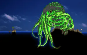 Terraria Giant Green Creature Wallpaper