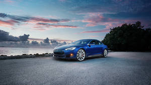 Tesla Model S Blue Wallpaper