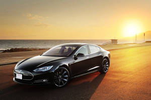 Tesla Model S Sedan Sunrise Wallpaper