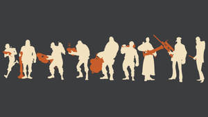 Tf2 Silhouettes On Black Background Wallpaper