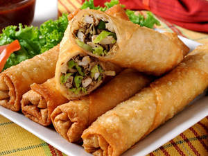 Thai Spring Rolls Food Desktop Wallpaper