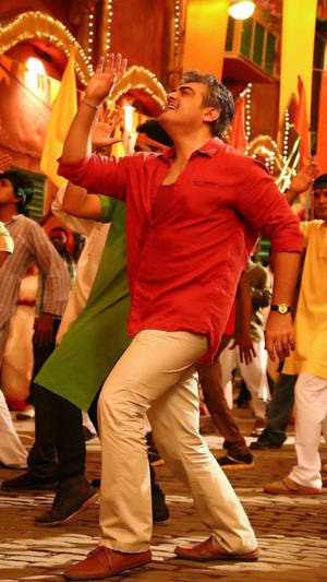 Thala Ajith Dancing Gracefully Wallpaper