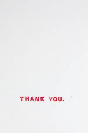 Thank You Minimalist In Red Wallpaper