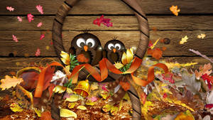 Thanksgiving Day Owls Wallpaper