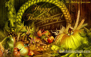 Thanksgiving Day Vegetable Basket Wallpaper