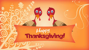 Thanksgiving Two Turkeys Wallpaper