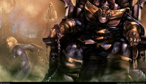 Thanos Holding Invisible Woman Wallpaper
