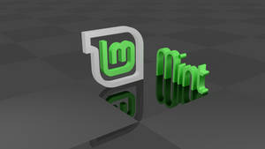 The 3d Logo Of The Linux Mint Operating System Displayed On Graphical Tiles. Wallpaper