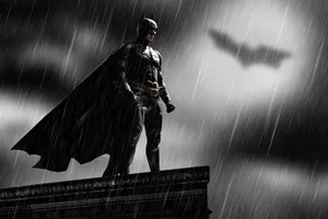 The Bat Signal Shining Bright In The Night Sky Wallpaper