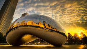 The Bean Chicago Yellow Sunset Wallpaper