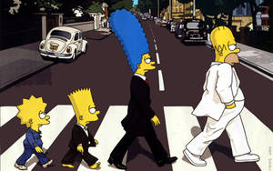 The Beatles X The Simpsons Wallpaper