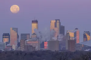 The Beautiful Purple And Orange Sunset Skyline Of Mississippi. Wallpaper