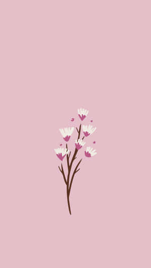 The Beauty Of Simple Pink With A Splash Of Freshness Wallpaper
