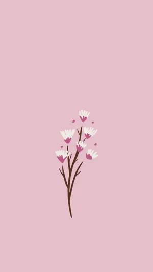 The Beauty Of Simple Pink With A Splash Of Freshness Wallpaper