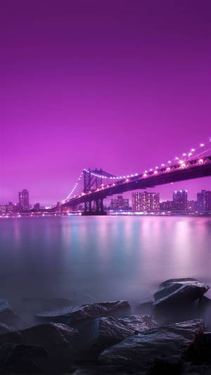 The Best Hd Phone Purple Cityscape Bridge Wallpaper