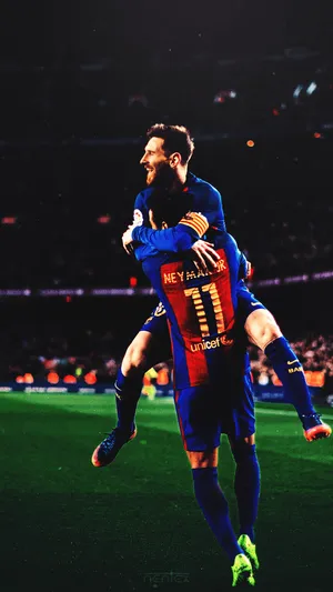 The Best Of The Best: Soccer Legends Messi And Neymar Wallpaper