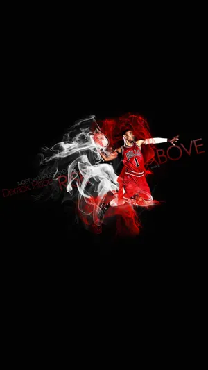 The Chicago Bulls Logo Printed On An Iphone Wallpaper