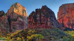 The Court Of The Patriarchs In Zion National Park Wallpaper