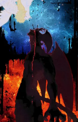 The Dark Duo Of Satan And Amon In Devilman Crybaby Wallpaper