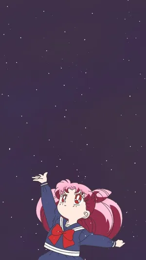 The Elegant And Adventurous Chibiusa Of Sailor Moon Wallpaper