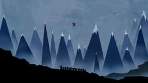 “the Fellowship Setting Off On An Epic Journey” Wallpaper