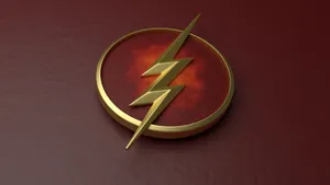 The Flash Golden Logo Design Wallpaper