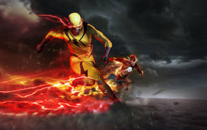 The Flash Running Reverse-flash Hd Wallpaper