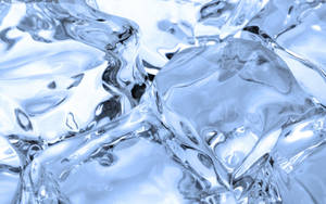 The Frozen Art - An Up-close View Of A Transparent Ice Cube Wallpaper