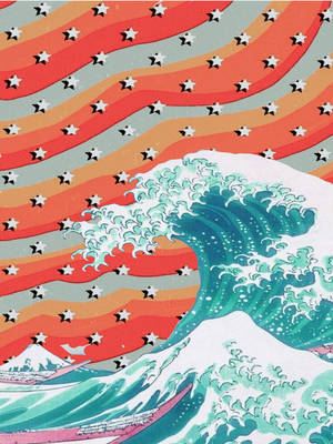 The Great Wave Of Kanagawa Hippie Aesthetic Wallpaper