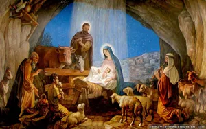 The Holy Family In The Stone Cave Wallpaper
