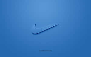 The Iconic Blue Nike Logo On A White Background Wallpaper