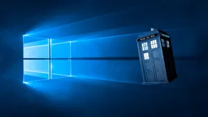 The Iconic Blue Tardis - Time And Relative Dimension In Space Wallpaper