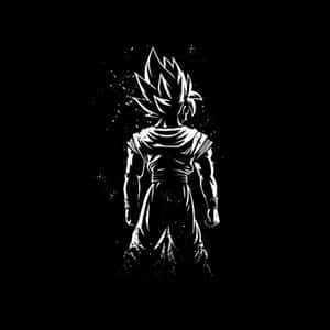 The Iconic Character Vegeta From The Anime Dragon Ball Z In Black And White Wallpaper