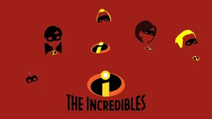 The Incredibles Dark Red Vector Art Wallpaper