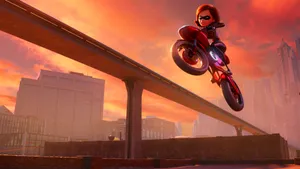 The Incredibles Elastigirl Motorcycle Wallpaper