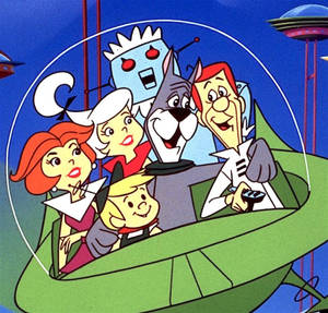The Jetsons In Space Car Front View Wallpaper