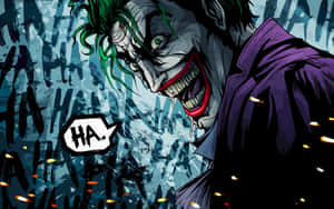 The Joker Comic Bubble Speech Laughing Wallpaper