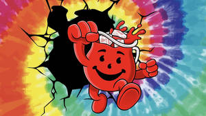 The Kool-aid Man Riding A Rainbow Wallpaper