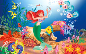 The Little Mermaid Cartoon Fantasy Wallpaper