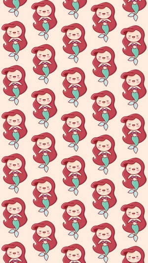 The Little Mermaid Disney Pattern Wallpaper