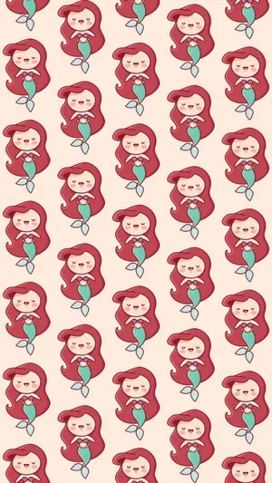 The Little Mermaid Disney Pattern Wallpaper