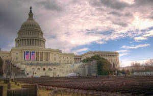 The Majestic Capitol Hill Bathed In Sunlight Wallpaper