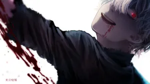 The Menacing Horror Anime Boy Stares Into The Night. Wallpaper