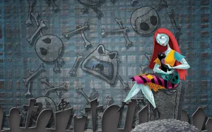 The Nightmare Before Christmas' Sally On Tombstones Wallpaper