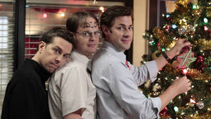 The Office Cast Celebrates The Holidays Wallpaper