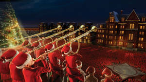 The Polar Express Film's Caroling Scene Wallpaper