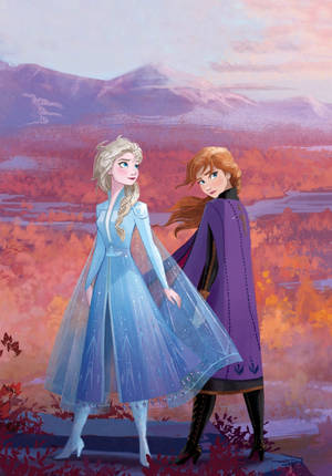 The Powerful Queens, Elsa And Anna In Frozen Ii Wallpaper