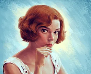 The Queen's Gambit Beth Harmon Digital Painting Wallpaper