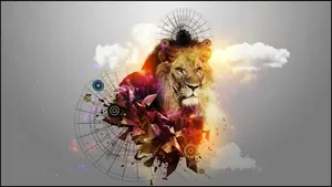 The Roar Of Abstract Lion Wallpaper